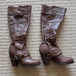Miz Mooz Brown Leather Heeled Boots